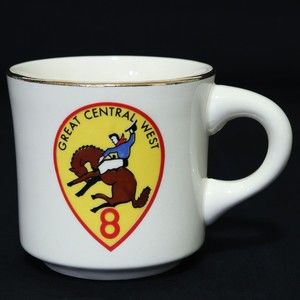 Boy Scouts VTG BSA Ceramic Mug Eight Region 8 Great Central West Horse Cup